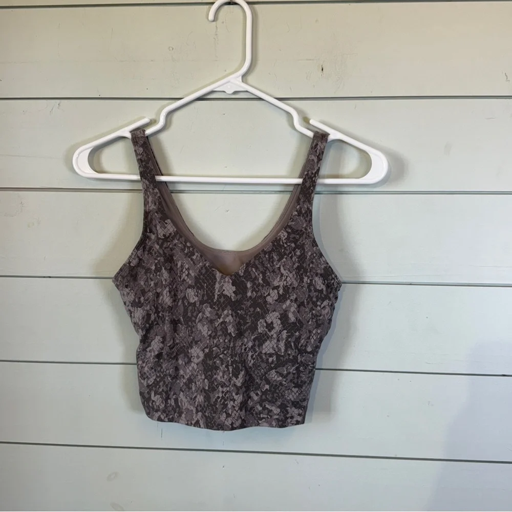 Lululemon align tank top‎ gray camo lunar rock women's size 4